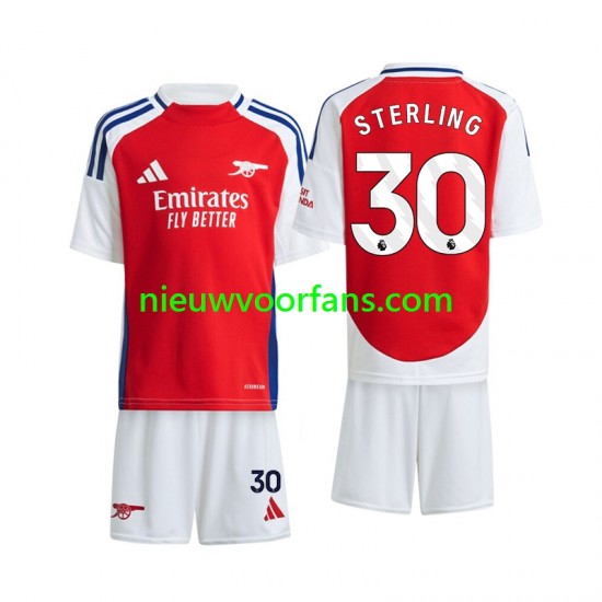 Arsenal Kind Shirt met Bedrukking Sterling 30 Thuis 2024-2025 Korte Mouw