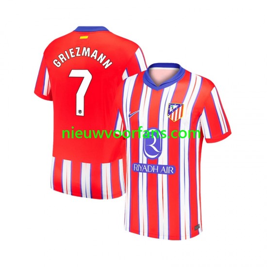 Atlético Madrid Heren Shirt met Bedrukking Antoine Griezmann 7 Thuis 2024-2025 Korte Mouw