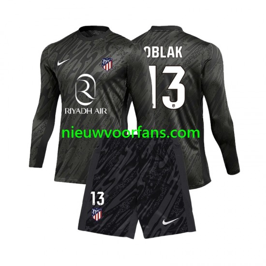 Atlético Madrid Kind Shirt met Bedrukking Doelman Jan Oblak 13 Thuis 2024-2025 Lange Mouw
