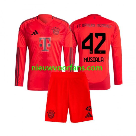 FC Bayern München Kind Shirt met Bedrukking Jamal Musiala 42 Thuis 2024-2025 Lange Mouw