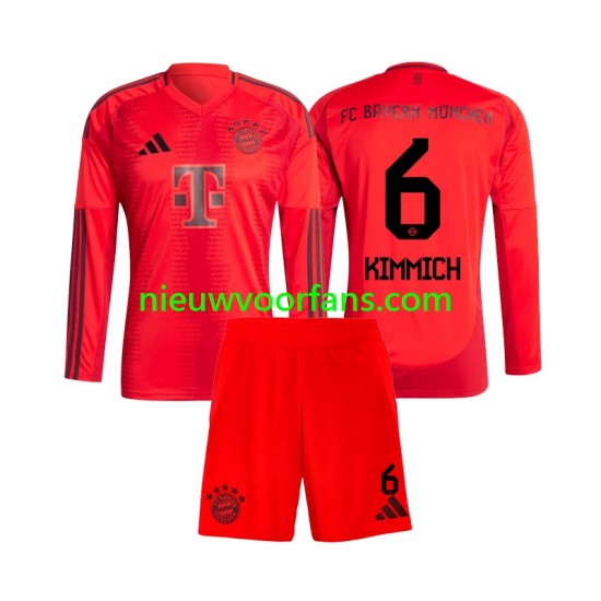 FC Bayern München Kind Shirt met Bedrukking Joshua Kimmich 6 Thuis 2024-2025 Lange Mouw
