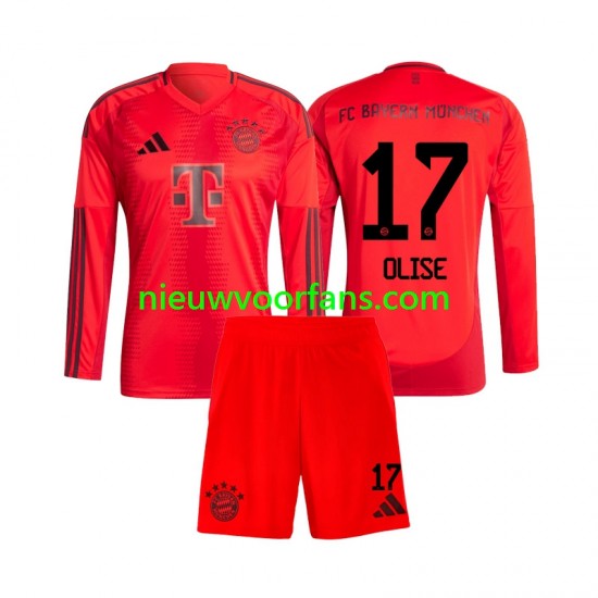 FC Bayern München Kind Shirt met Bedrukking Michael Olise 17 Thuis 2024-2025 Lange Mouw