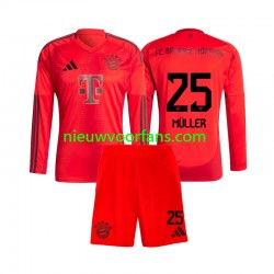 FC Bayern München Kind Shirt met Bedrukking Thomas Muller 25 Thuis 2024-2025 Lange Mouw