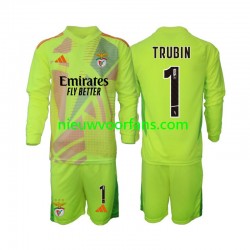 Benfica Kind Shirt met Bedrukking Doelman Anatolij Trubin 1 Thuis 2024-2025 Lange Mouw