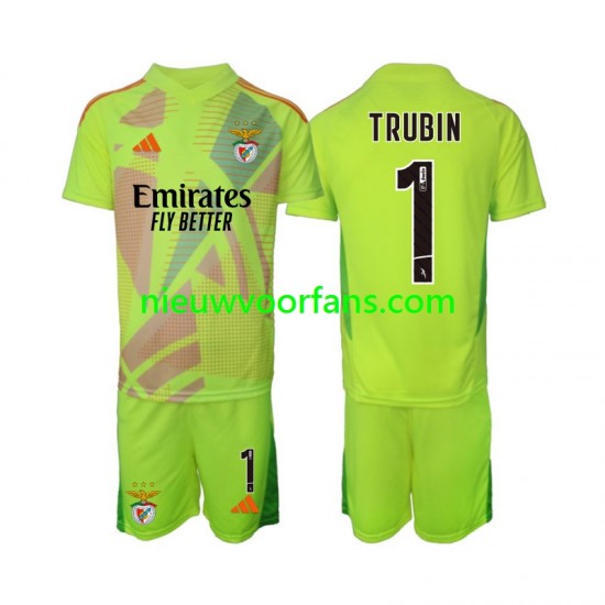 Benfica Kind Shirt met Bedrukking Doelman Anatolij Trubin 1 Thuis 2024-2025 Korte Mouw