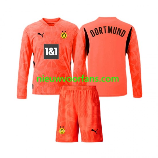 Borussia Dortmund Kind Shirt met Bedrukking Doelman Derde 2024-2025 Lange Mouw