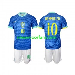 Brazilië Kind Shirt met Bedrukking Neymar JR 10 Uit 2024 Korte Mouw