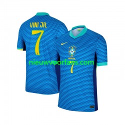 Brazilië Heren Shirt met Bedrukking Vinicius Junior 7 Uit 2024 Korte Mouw