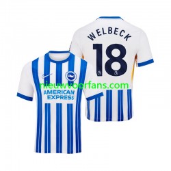 Brighton & Hove Albion Heren Shirt met Bedrukking WELBECK 18 Thuis 2024-2025 Korte Mouw
