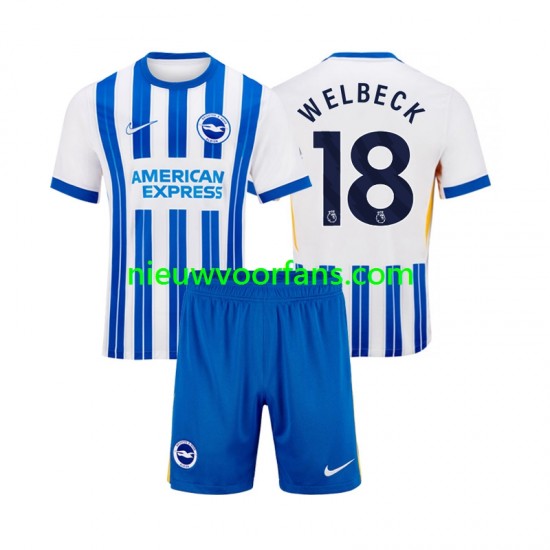 Brighton & Hove Albion Kind Shirt met Bedrukking WELBECK 18 Thuis 2024-2025 Korte Mouw