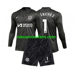 Chelsea Kind Shirt met Bedrukking Doelman Robert Sanchez 1 Uit 2024-2025 Lange Mouw