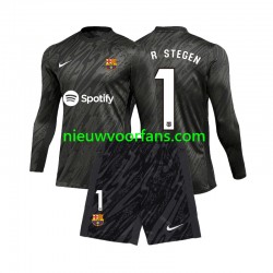 FC Barcelona Kind Shirt met Bedrukking Doelman Ter Stegen 1 Derde 2024-2025 Lange Mouw