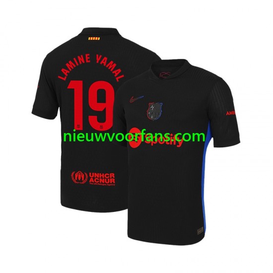 FC Barcelona Heren Shirt met Bedrukking LAMINE YAMAL 19 Uit 2024-2025 Korte Mouw