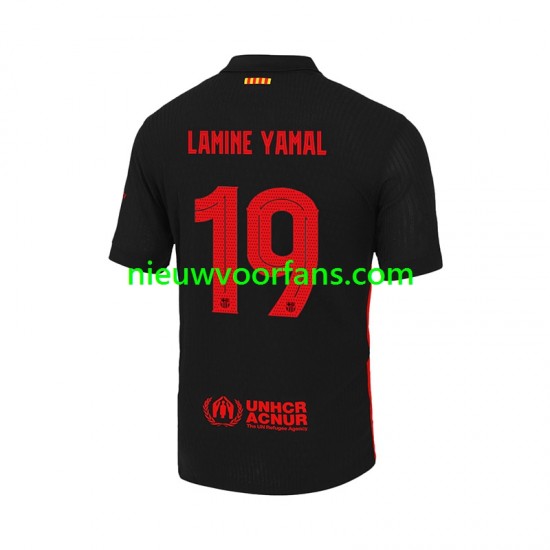 FC Barcelona Heren Shirt met Bedrukking LAMINE YAMAL 19 UCL Font Uit 2024-2025 Korte Mouw