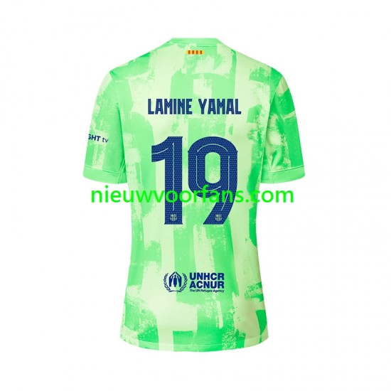 FC Barcelona Heren Shirt met Bedrukking LAMINE YAMAL 19 UCL Font Derde 2024-2025 Korte Mouw