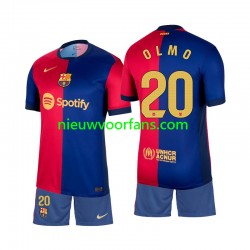 FC Barcelona Kind Shirt met Bedrukking Olmo 20 Thuis 2024-2025 Korte Mouw