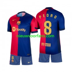 FC Barcelona Kind Shirt met Bedrukking Pedro 8 Thuis 2024-2025 Korte Mouw