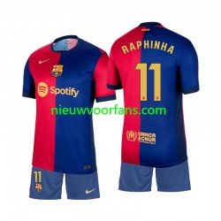 FC Barcelona Kind Shirt met Bedrukking Raphinha 11 Thuis 2024-2025 Korte Mouw