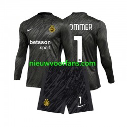 Inter Milan Kind Shirt met Bedrukking Doelman Yann Sommer 1 Derde 2024-2025 Lange Mouw