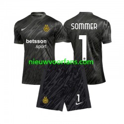 Inter Milan Kind Shirt met Bedrukking Doelman Yann Sommer 1 Derde 2024-2025 Korte Mouw