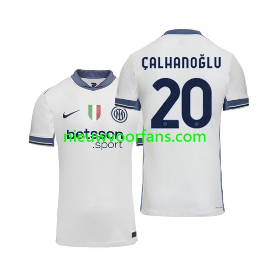 Inter Milan Heren Shirt met Bedrukking Hakan Calhanoglu 20 Uit 2024-2025 Korte Mouw