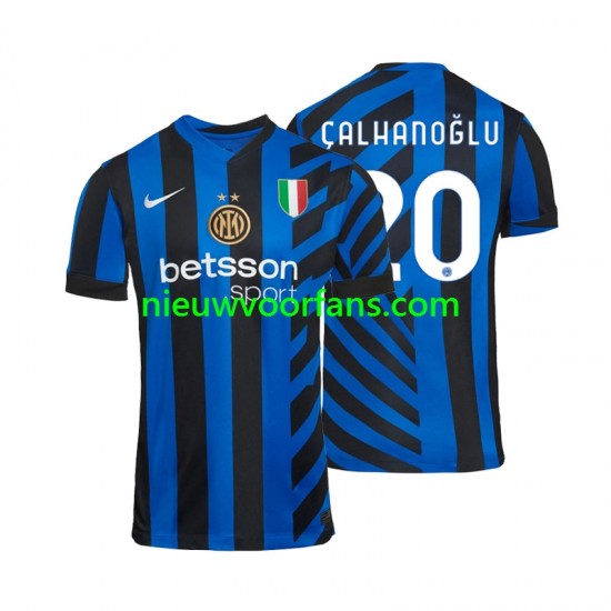 Inter Milan Heren Shirt met Bedrukking Hakan Calhanoglu 20 Thuis 2024-2025 Korte Mouw