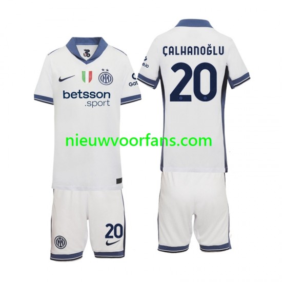 Inter Milan Kind Shirt met Bedrukking Hakan Calhanoglu 20 Uit 2024-2025 Korte Mouw