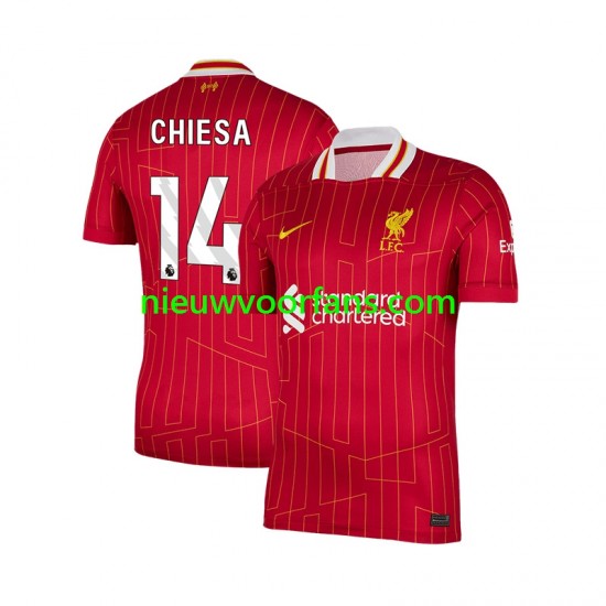 Liverpool Heren Shirt met Bedrukking Federico Chiesa 14 Thuis 2024-2025 Korte Mouw