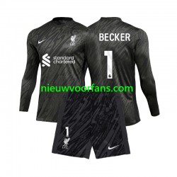 Liverpool Kind Shirt met Bedrukking Doelman Alisson Becker 1 Thuis 2024-2025 Lange Mouw