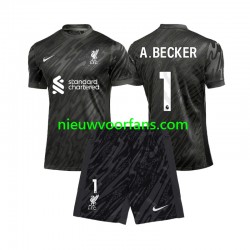 Liverpool Kind Shirt met Bedrukking Doelman Alisson Becker 1 Thuis 2024-2025 Korte Mouw