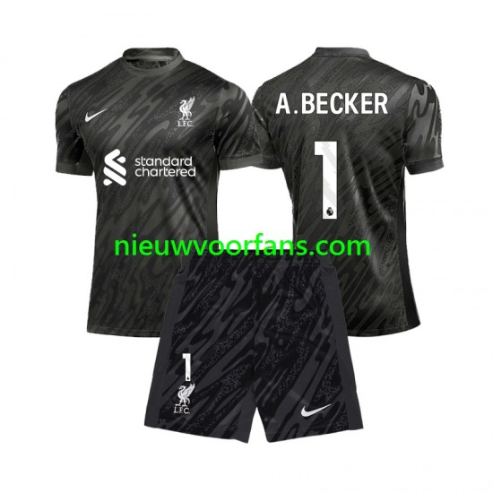 Liverpool Kind Shirt met Bedrukking Doelman Alisson Becker 1 Thuis 2024-2025 Korte Mouw