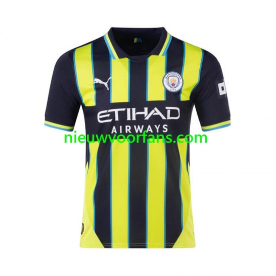 Manchester City Heren Shirt met Bedrukking Uit 2024-2025 Korte Mouw