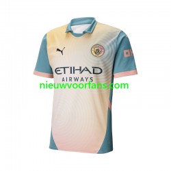 Manchester City Heren Shirt met Bedrukking Vierde 2024-2025 Korte Mouw