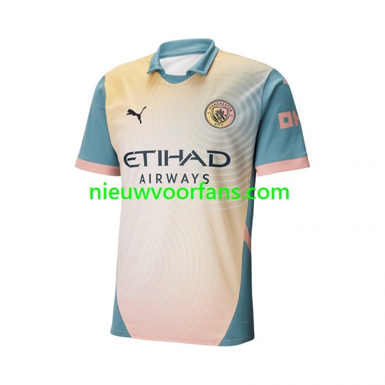 Manchester City Heren Shirt met Bedrukking Vierde 2024-2025 Korte Mouw