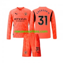 Manchester City Kind Shirt met Bedrukking Doelman Ederson Moraes 31 Uit 2024-2025 Lange Mouw