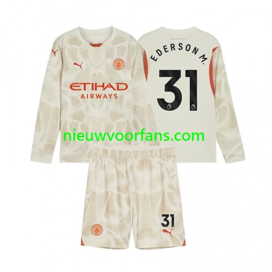Manchester City Kind Shirt met Bedrukking Doelman Ederson Moraes 31 Derde 2024-2025 Lange Mouw