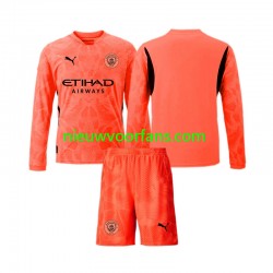 Manchester City Kind Shirt met Bedrukking Doelman Uit 2024-2025 Lange Mouw