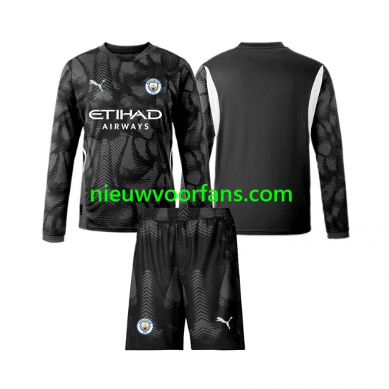 Manchester City Kind Shirt met Bedrukking Doelman Vierde 2024-2025 Lange Mouw