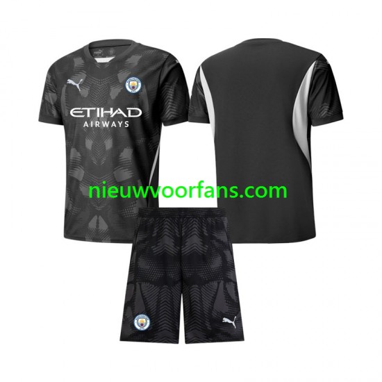 Manchester City Kind Shirt met Bedrukking Doelman Vierde 2024-2025 Korte Mouw