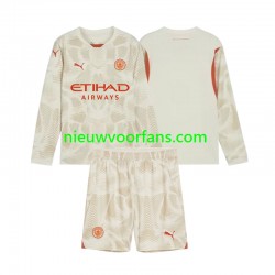 Manchester City Kind Shirt met Bedrukking Doelman Derde 2024-2025 Lange Mouw