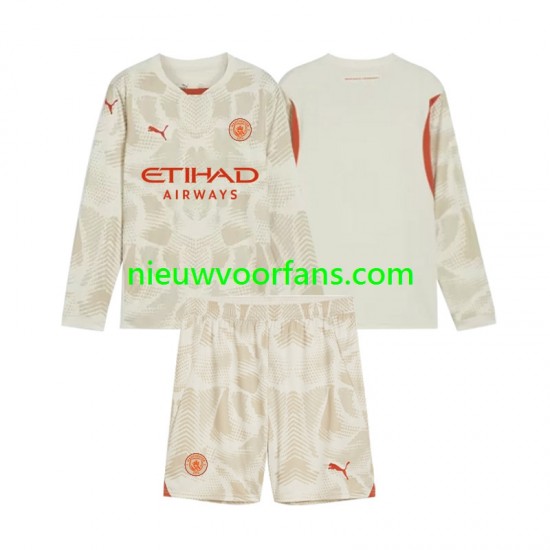 Manchester City Kind Shirt met Bedrukking Doelman Derde 2024-2025 Lange Mouw