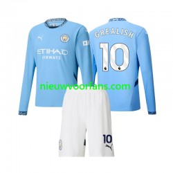 Manchester City Kind Shirt met Bedrukking Jack Grealish 10 Thuis 2024-2025 Lange Mouw