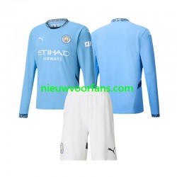 Manchester City Kind Shirt met Bedrukking Thuis 2024-2025 Lange Mouw