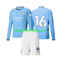 Manchester City Kind Shirt met Bedrukking Rodri 16 Thuis 2024-2025 Lange Mouw