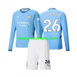 Manchester City Kind Shirt met Bedrukking Savinho 26 Thuis 2024-2025 Lange Mouw
