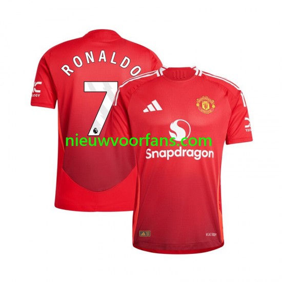 Manchester United Heren Shirt met Bedrukking Cristiano Ronaldo 7 Thuis 2024-2025 Korte Mouw