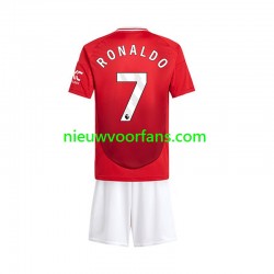Manchester United Kind Shirt met Bedrukking Cristiano Ronaldo 7 Thuis 2024-2025 Korte Mouw