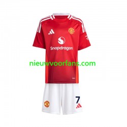 Manchester United Kind Shirt met Bedrukking Cristiano Ronaldo 7 Thuis 2024-2025 Korte Mouw