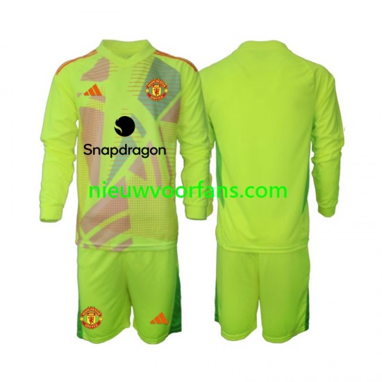 Manchester United Kind Shirt met Bedrukking Doelman Uit 2024-2025 Lange Mouw