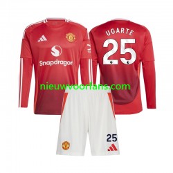 Manchester United Kind Shirt met Bedrukking Manuel Ugarte 25 Thuis 2024-2025 Lange Mouw